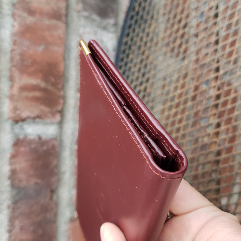Vintage Cartier Long International Leather Bifold Wallet Gold Gussets Luxury - Picture 7 of 15